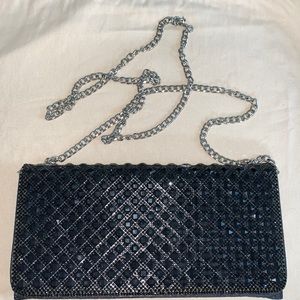 Boutique snakeskin and studded rhinestone crossbody/clutch